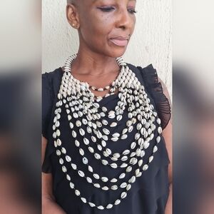 Adamety jewellery collection African cowery shell necklace